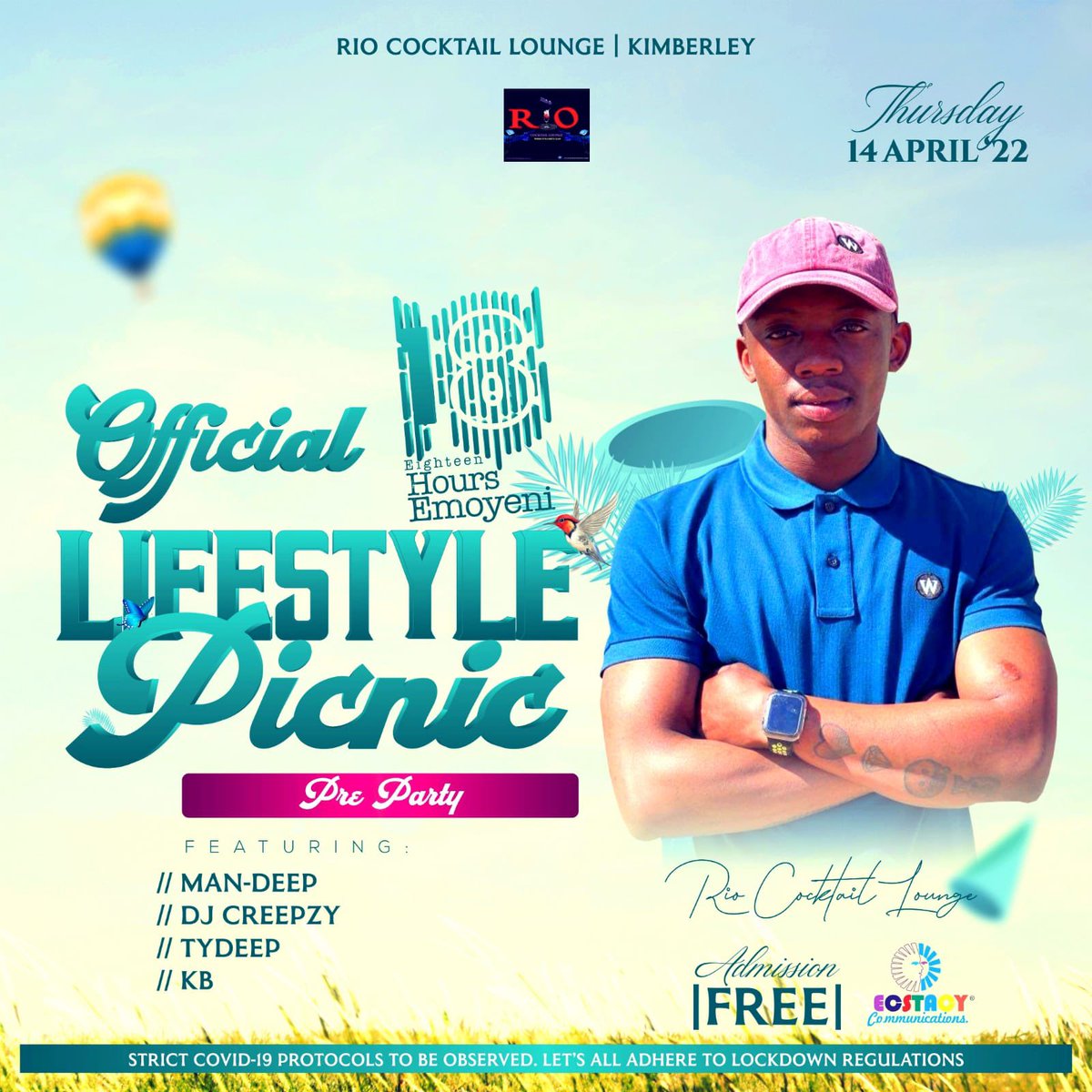 Rio_Lounge's tweet photo. 18 Hours Emoyeni Lifestyle Picnic Pre-Party Tomorrow πΊπ½ππ½ let's operate!
Host: @PetaskiNC
#WhereStyleMeetsClass https://t.co/PvX4CtoXqu
