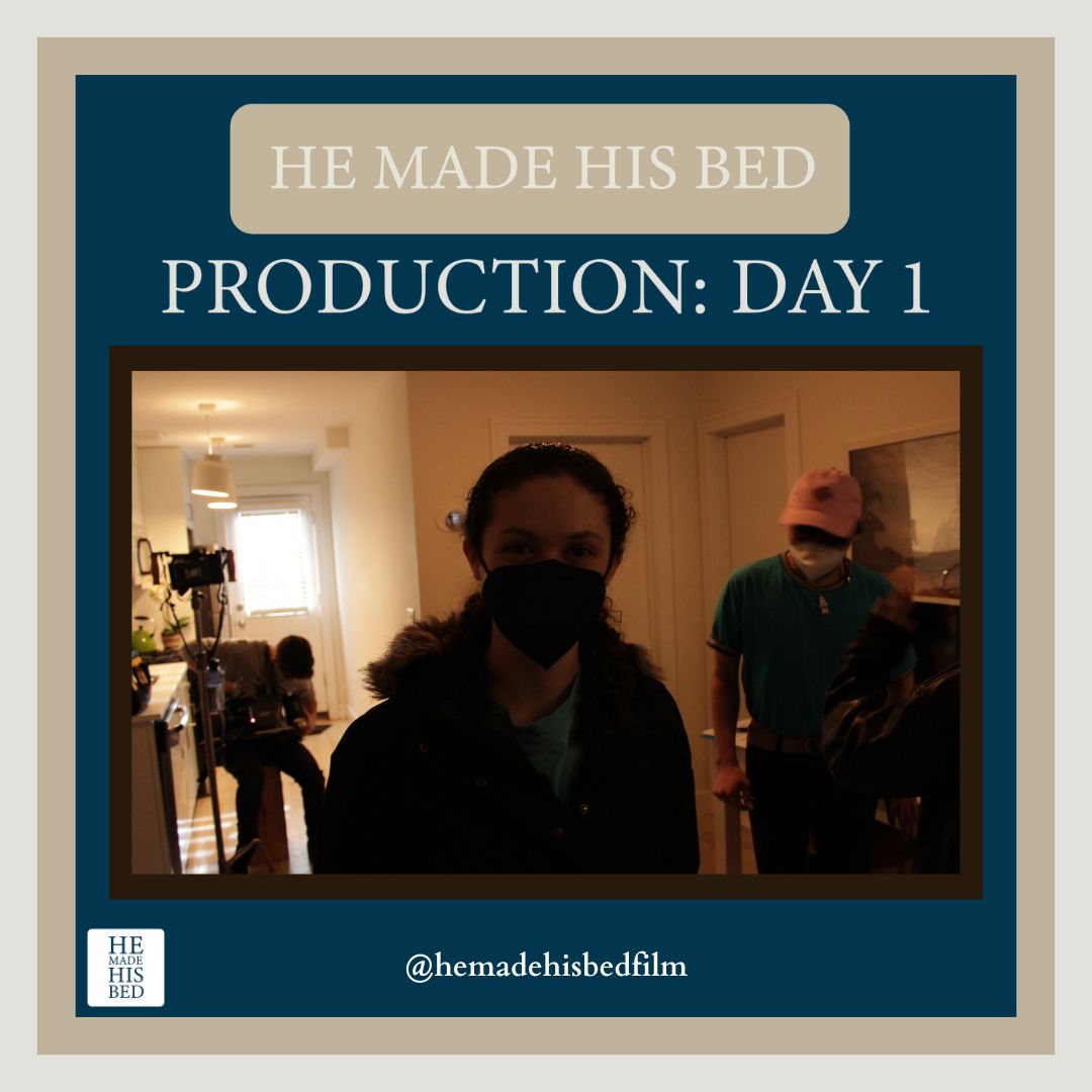HeMadeHisBed's tweet photo. It’s already been 2 weeks since we wrapped production on “He Made His Bed”! We’re so excited to share a sneak peek at our first day on set! Stay tuned for more about the rest of our production days...

#hemadehisbedfilm #film #filmmaking #filmmaker #nyu #nyutisch #studentfilm https://t.co/BAN8fPEbcI