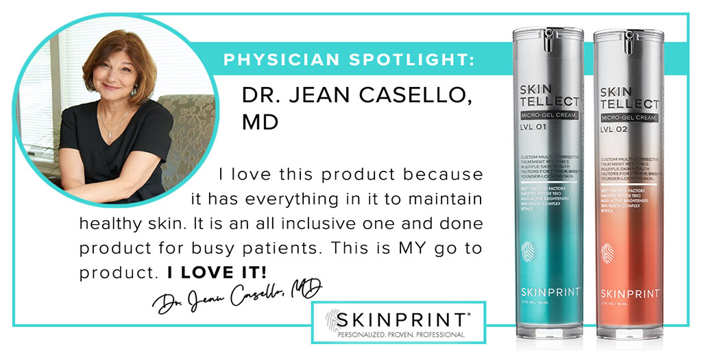 skinprint's tweet photo. Skinprint® is proud to partner with Dr. Jean Casello, MD from RenovoMD! Dr. Casello utilizes new technology and medical-grade skincare to provide the highest quality patient experience with exceptional results. Read why Dr. Casello loves our Skintellect™ Microgel Cream! https://t.co/e1r1FmDrhI