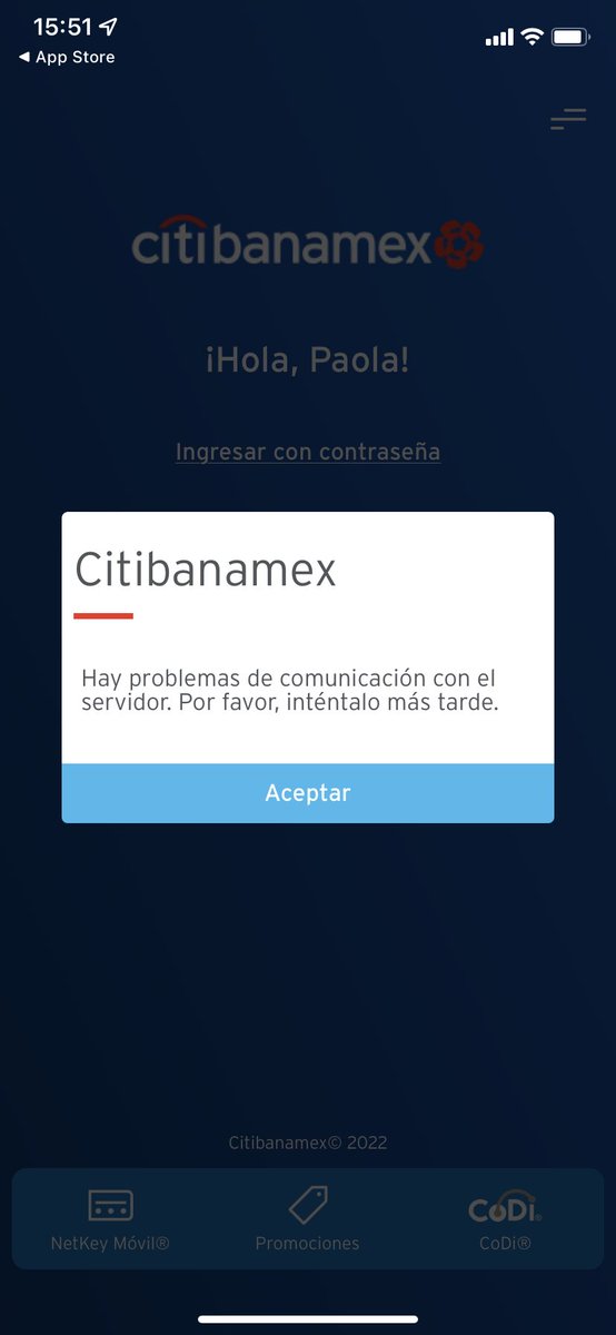 paoou03's tweet photo. @Citibanamex intento entrar a mi banca desde el fin de semana pasado y me marca esto!! Mi app está actualizada y me urge hacer mis pagos. https://t.co/exkZetXfLp