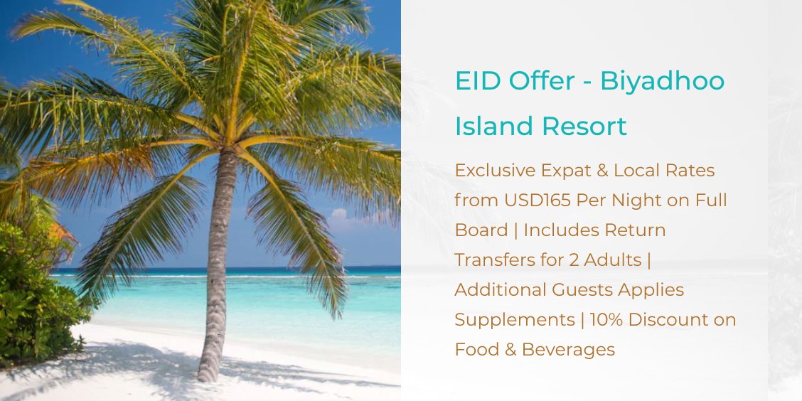 MvTravelWizard's tweet photo. Exclusive Expat &amp; Local EID Offer 2022
Hurry and secure your space
For availability and rates: WhatsApp|7779913 or Email| book@travelwizard.mv https://t.co/jCjG5tF6ey