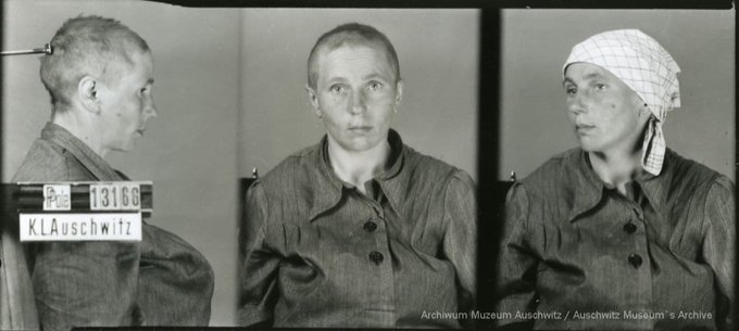 AuschwitzMuseum's tweet photo. 13 April 1904 | A Polish woman, Helena Michalecka, was born in Chełmiec.

In #Auschwitz from 30 July 1942.
No. 13166 
She perished in the camp on 29 November 1942. https://t.co/oWp2fg7IDY
