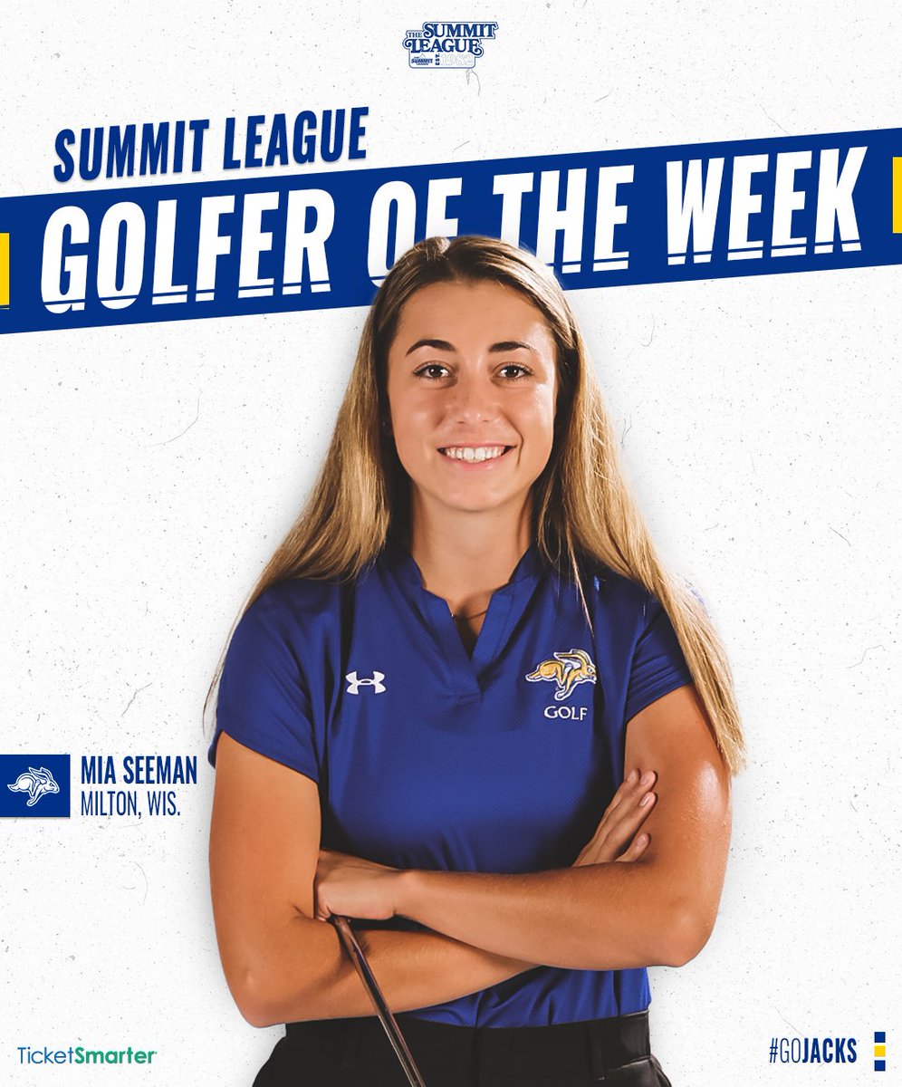 Mia Seeman is the Summit League Golfer of the Week! 🎉 

📰 » bit.ly/3O9pRTv | #GoJacks 🐰