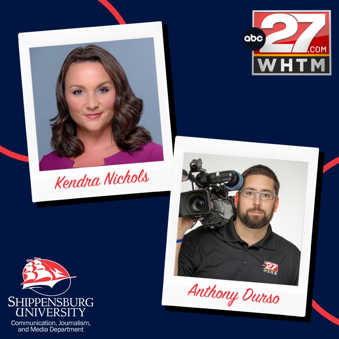 shipucj's tweet photo. Thank you to @KendraABC27 and @Anthony_Durso for speaking with Dr. Carlin’s Media Scriptwriting class today! Kendra, Senior Investigator, and Anthony, Photojournalist, work at @abc27News and discussed video, professionalism, and ethics in reporting. https://t.co/vYHrZ9zsUi