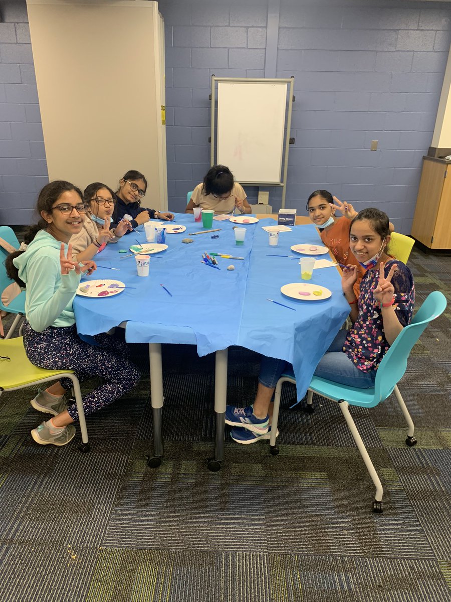 Craft Club was “rockin” today! We made kindness rocks to place around Larson and painted canvases to take home. These creative and joyful crafters never fail to amaze me! 🎨💙 <a href="/kstanleyLMS/">Katy Stanley</a> <a href="/LauraGarver1/">Laura Garver</a>