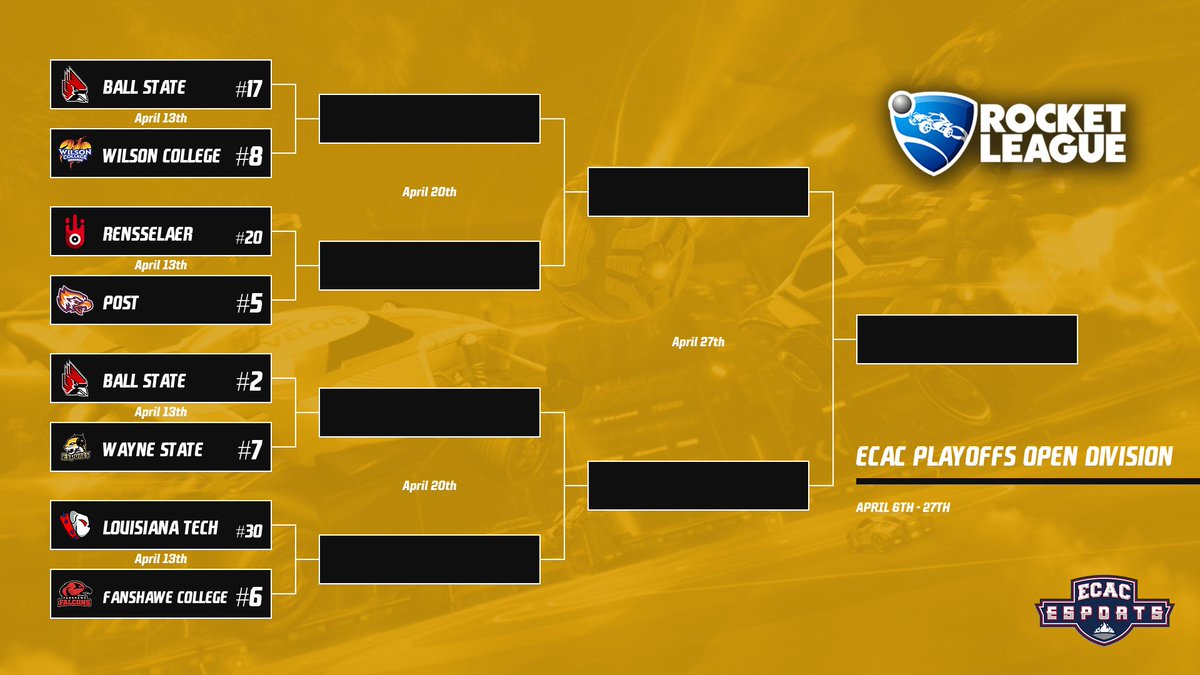WSCEsports's tweet photo. Today we've got even more hype Rocket League to add onto yesterday's match! We've got Varsity playing against @BoiseStEsports and Gold playing against @bsuesports, both in the Top 8. Varsity's rematch from Semis at HV Gamercon is on https://t.co/PTFrUQsEDG at 7 PM CDT! #GoCats https://t.co/F7NB5n1Zip