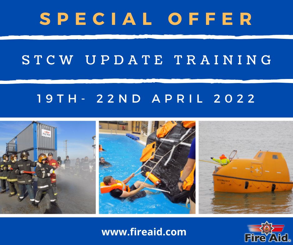 fireaidgmt's tweet photo. *Special Offer - Save up to £100!!*
Due to some late availability we are offering £25 off all STCW Update Training courses from 19th-22nd April.
For more information on how to redeem this offer call our team on 01425 674390
#stcw #maritimetraining #updatetraining https://t.co/087WRV4Ie9