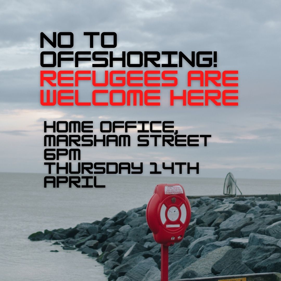 bencsmoke's tweet photo. the government will be shortly announcing that they are planning to send migrants who try to reach safety across the channel to Rwanda in a deal signed by the home sec today. there are no words to describe how evil this is. we must resist. together. tomorrow. home office. 6pm. https://t.co/ryDgkL454d