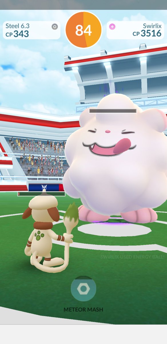 SmeargleRules's tweet photo. Team #Smeargle took down #Swirlix with a couple teammates armed with steel moves. https://t.co/GfOBHsJCD3