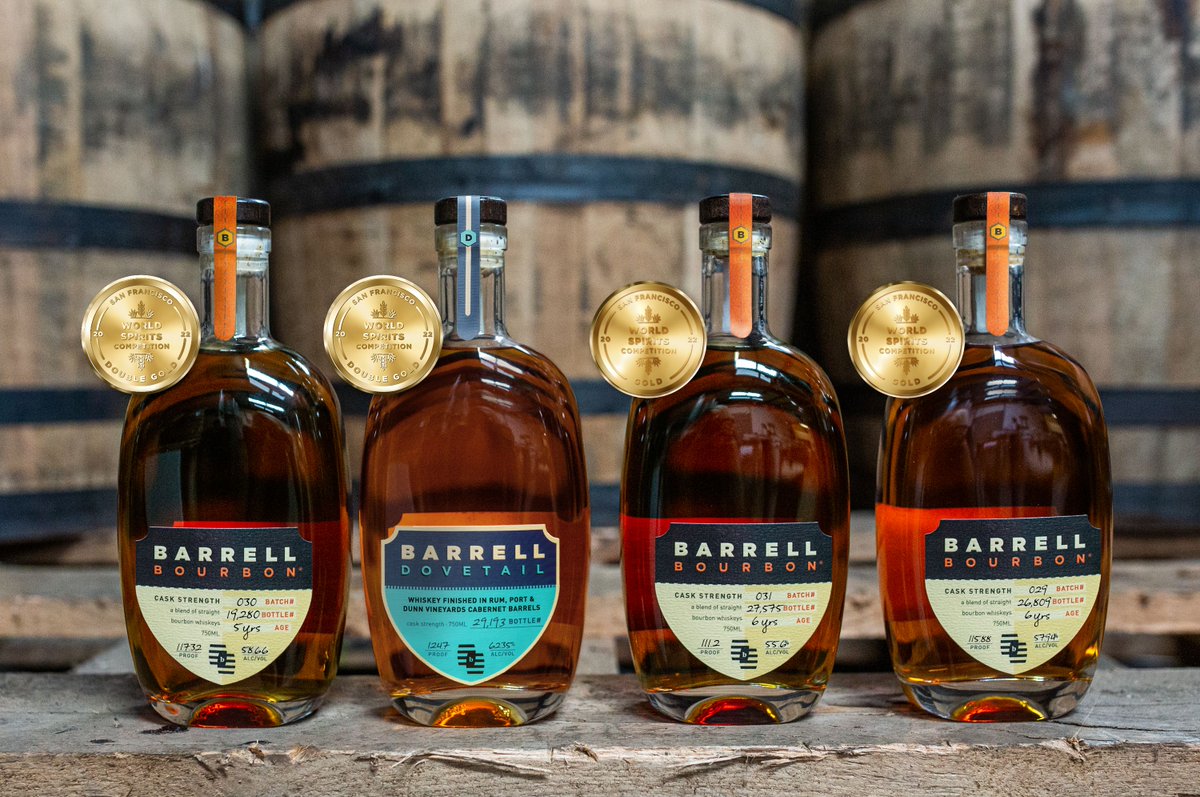 BarrellBourbon's tweet photo. Once again BCS receives top awards at San Francisco World Spirits Competition with Dovetail and Bourbon Batch 030 receiving Double Gold medals and Bourbon Batches 029 and 031 receiving Gold medals. As always, we’re honored to be recognized for our blending expertise. 

#Bourbon https://t.co/P1JjNO4q0Q