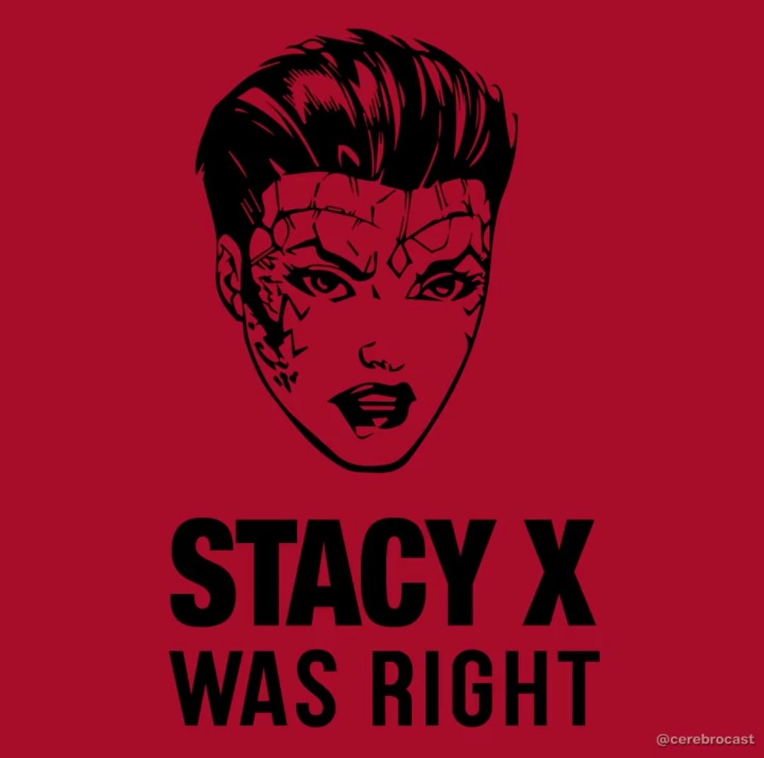 LahaiseRyan's tweet photo. Ok @CerebroCast and @KrakoaWelcomes I am now in need of this on a t-shirt! #StacyXwasright https://t.co/qdD9M9NZDr