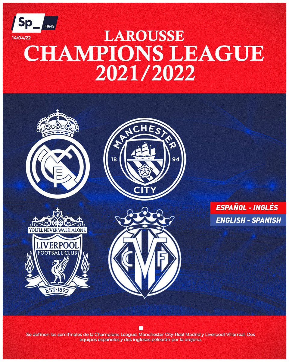 SpheraSports's tweet photo. Manchester City-Real Madrid
Liverpool-Villarreal

📖 El campeón de Europa será español o inglés

#PortadaSp_ https://t.co/F28xHBwPOw
