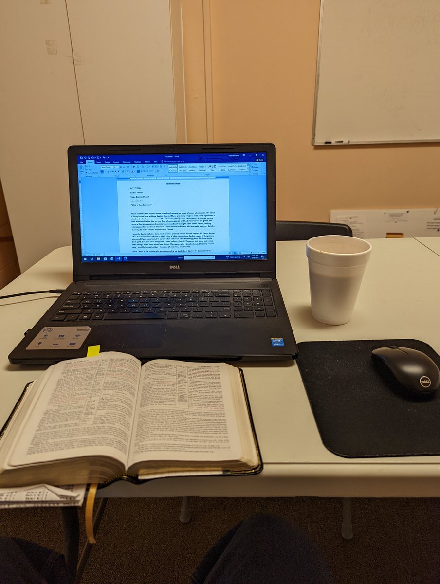 Studying for Easter service! Come join us this Sunday at Hope Baptist Church in Shillington, PA!