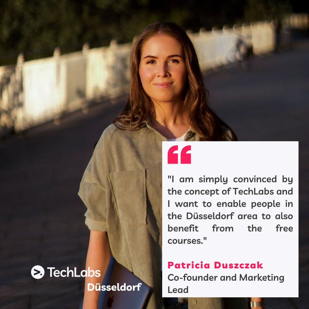 TechLabs_global's tweet photo. Check out this testimonial from Patricia Duszczak, Co-founder and Marketing Lead of TechLabs Düsseldorf. #volunteering #edtech #Marketing  #elearning #techskills #tech #digital #future #edu #techlabs #digitalshaper https://t.co/xaiXWqh1el