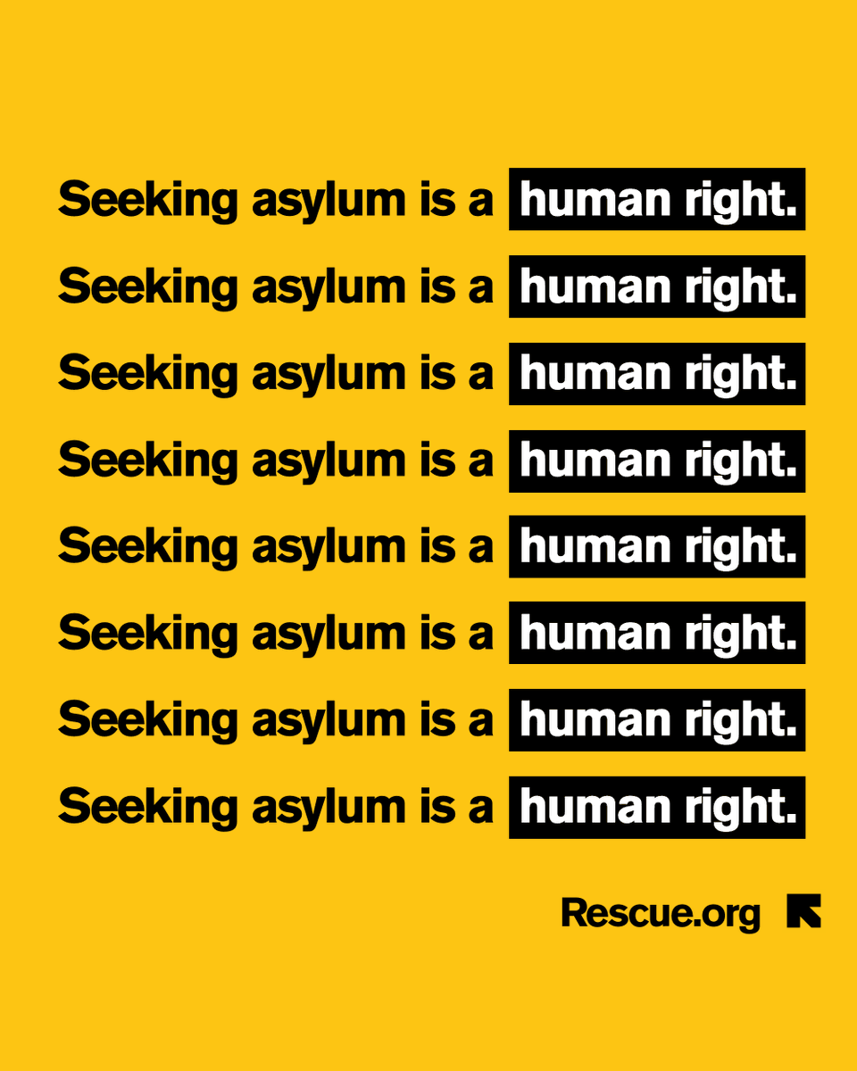 RESCUEorg's tweet photo. 📣 One more time for the people in the back.

Seeking asylum is a human right. 

At the IRC, we’ll never stop working to ensure the rights of people fleeing for their lives — and their rights.

Share this post if you stand with us. https://t.co/MR4TRtghwY