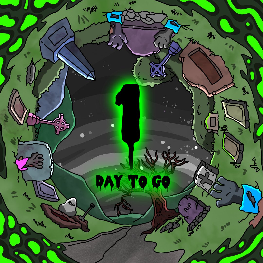 ZOMNFT's tweet photo. Only 1 Day Left! 👀💜

🧟Giving away 1 Zomlist (WL) on this post.

🪦Like + RT &amp; Tag 3 Friends https://t.co/ZWH9VymC8J