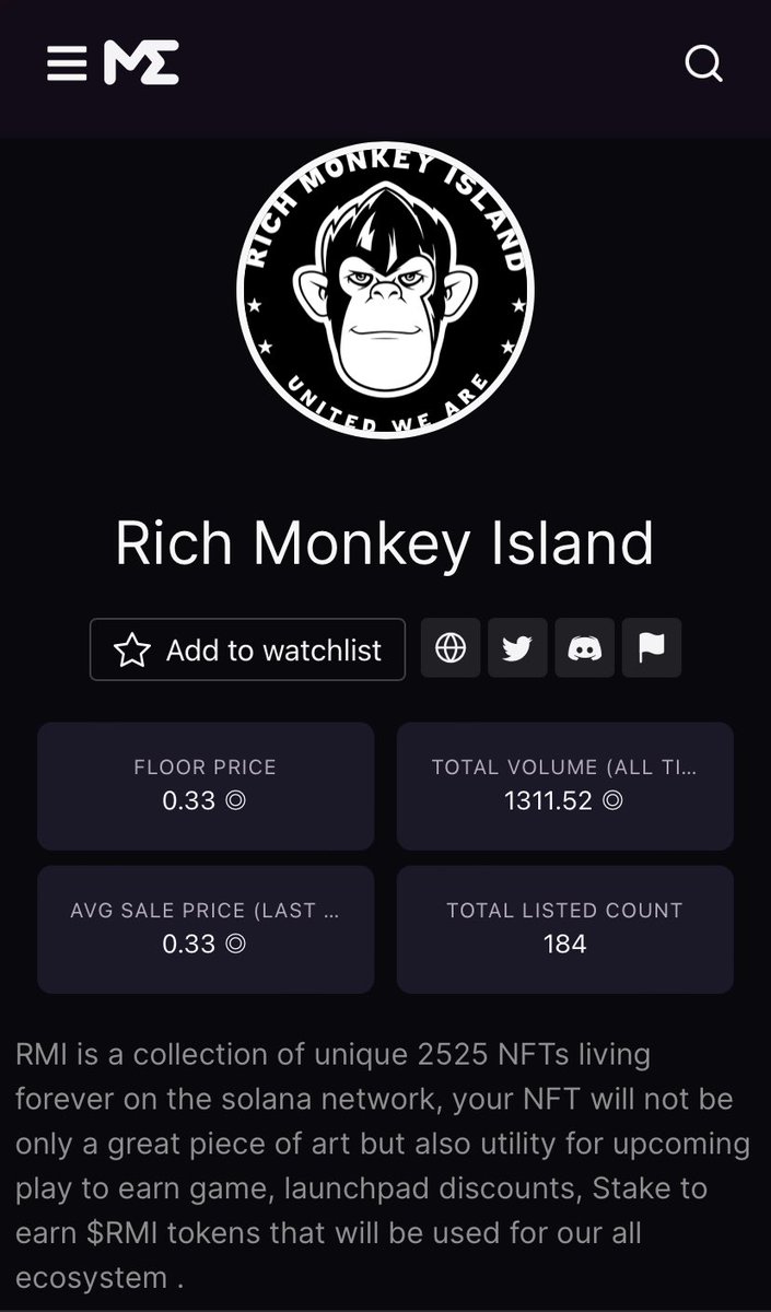 CryptoInfinitos's tweet photo. @_S__A__R__A___ @RichMonkeisland Check them in ME. Only 182/2525 listed and 70% staked. https://t.co/sPp6HsF5tB