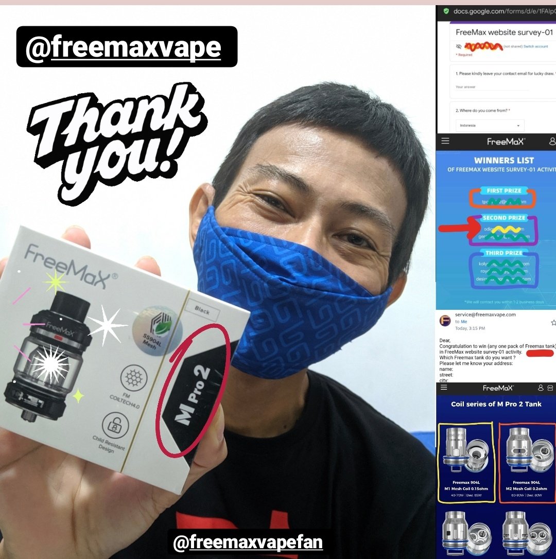 1270_896's tweet photo. Alhamdulillah Freemax M pro 2 tank gift has arrived yesterday in good condition.
Thank you so much @Freemaxvape
for this wonderful gift.
It's a great sub-ohm tank. Love it ❤️.
#freemaxvape
#freemax
#mpro2tank
#subohmtank https://t.co/rAuPsBl2RT