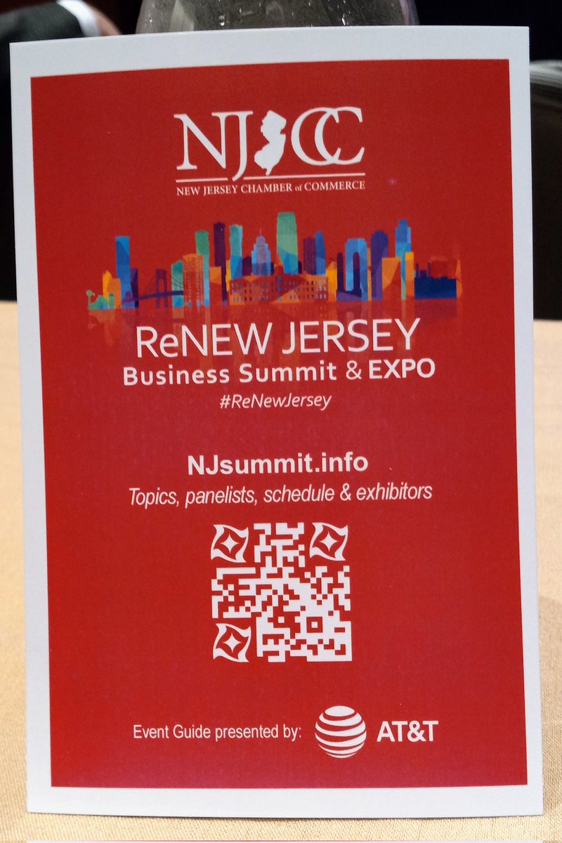 Proud to be a sponsor of @njchamber #ReNewJersey Business Summit & Expo. #ATTinNJ @ATT @OneNYNJ @OHPAunstOHPAble @Maria__G___ @FlashGrant @MARCBLAKEMAN