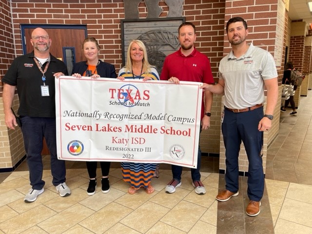katyisd's tweet image. Seven Lakes Junior High was recently designated as a Texas School to Watch by the National Forum to Accelerate Middle-Grades Reform for the third time. Congratulations on this national distinction! bit.ly/3Ea3mZS