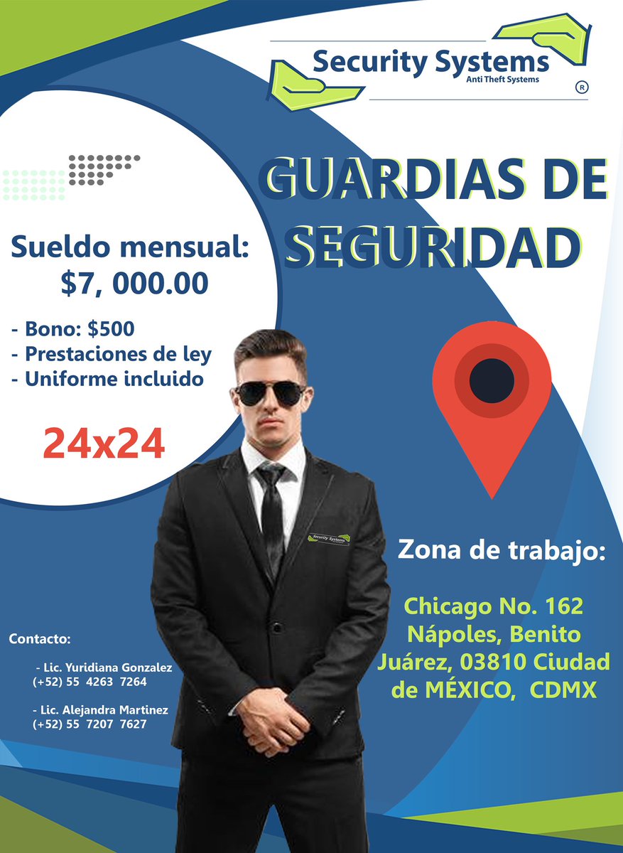 Se Solicitan Guardias de Seguridad para trabajar en CDMX 
Contacto: whatsapp 5523243435 
#guardiasdeseguridad #seguridad #guardias