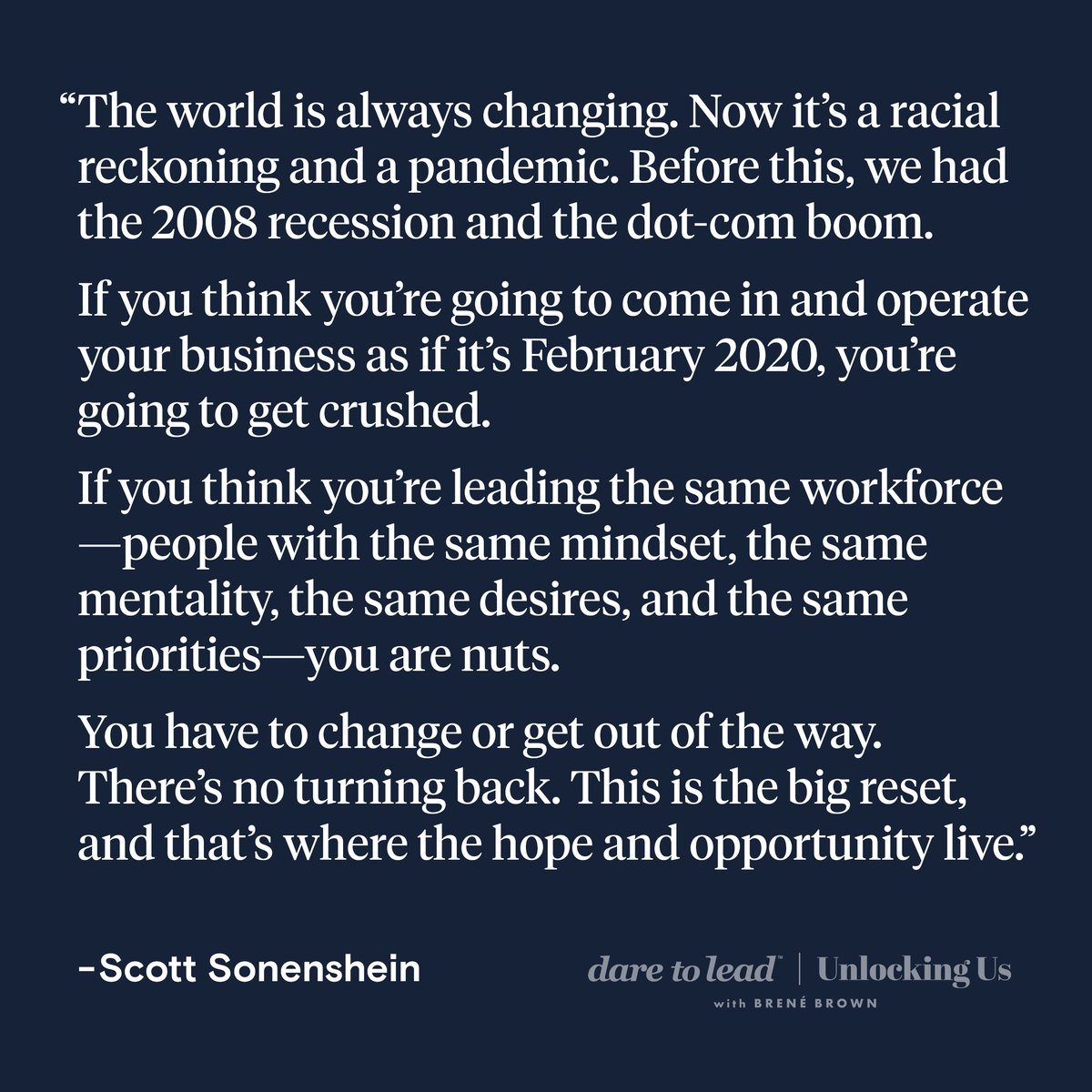 BreneBrown's tweet image. This was such a critically important podcast conversation with organizational psychologist and friend @ScottSonenshein that we released it on both “Dare to Lead” and “Unlocking Us” this week. bit.ly/3uD2ud3