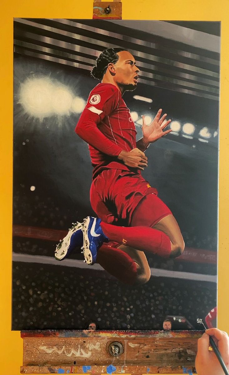 I asked my best mate <a href="/RuairiMooney/">Ruairi Mooney Art</a> to do a commission piece on the Big Man for me. It’s an absolute masterpiece. 

I know it’s a long shot but would it be possible to get this to <a href="/VirgilvDijk/">Virgil van Dijk</a> to sign? 🎨 

Retweets Appreciated! 🤝 #LFC