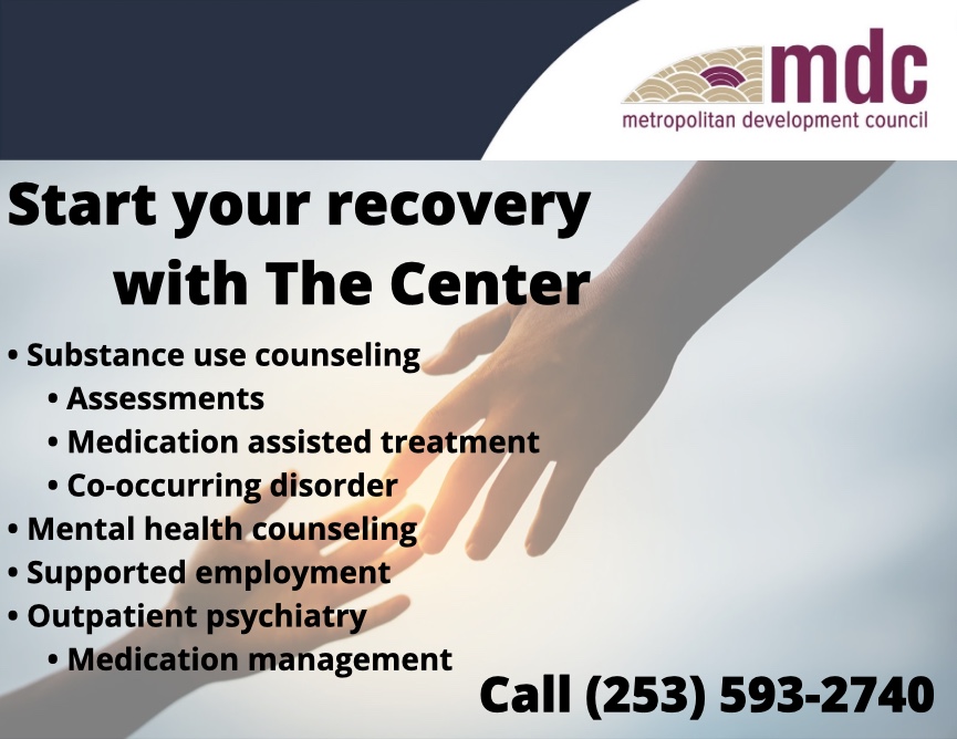 Call us at (253) 593-2740 or stop by The Center for Behavioral Health at 721 Fawcett Avenue, Suite 201 to begin your recovery today!
