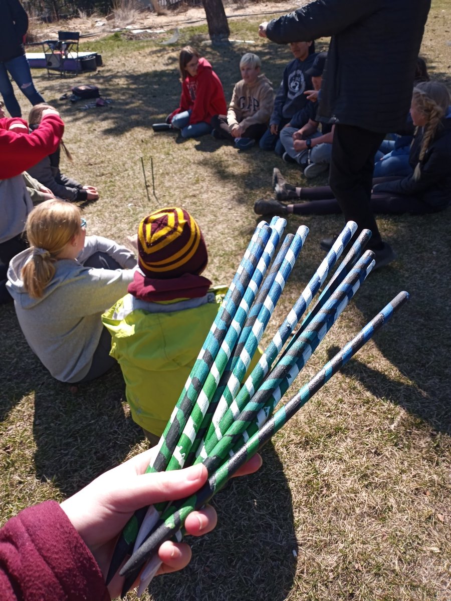 SD27_ADST's tweet photo. Lahal Game Day! 
After making the sticks and "bones" last week, today we learned to play from Championship players Mary and Barb! @flmccoubrey @SD27_CC https://t.co/zDK4j6tg0i
