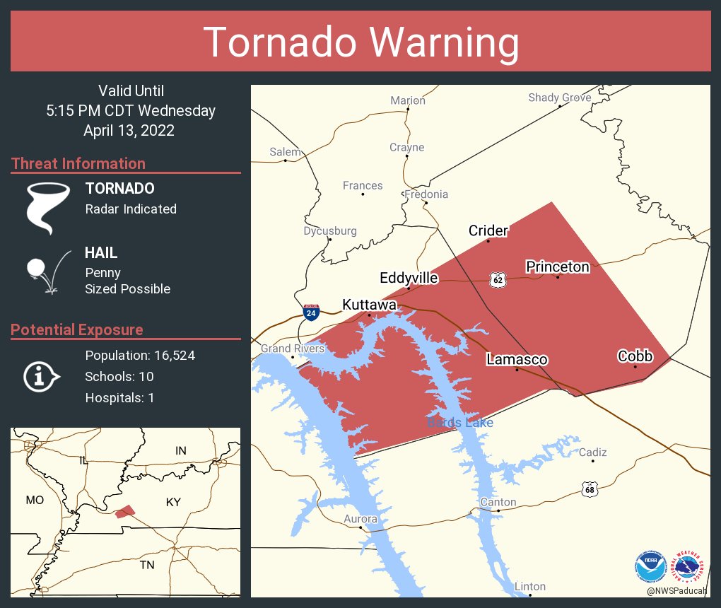 NWS Tornado on Twitter "Tornado Warning including Princeton KY
