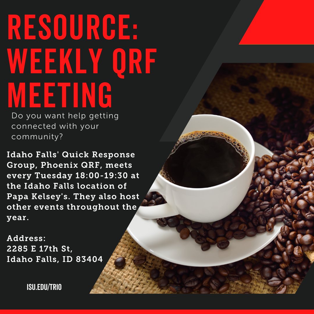 Idaho Fall's QRF Chapter meets weekly in the Papa Kelsey's. Get connected today. #veteran #idaho #idahofalls #blackfoot #veteransconnect #qrf #quickresponseforce