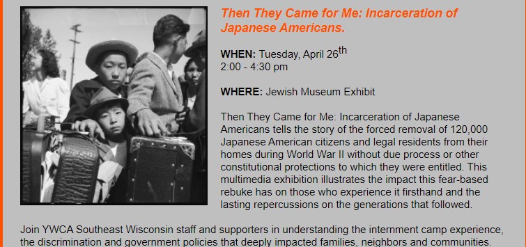 On April 26th is the Event at the Jewish Museum Exhibit. Learn more by checking the link below
facebook.com/events/3495749…
Join the Stand Against Racism Challenge by signing up on the website and for additional information: 
ywcachallenge.org/profile/form/i…