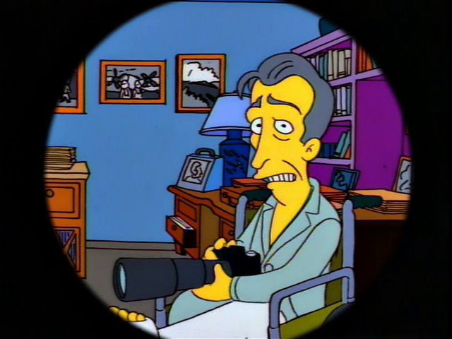 QuotesSimpsons1's tweet photo. I know. I'll use this to peer into Springfield's seamy underbelly. 

Grace, come here. There's a sinister-looking kid I want you to see.

#TheSimpsons https://t.co/AWSaYyRMhp