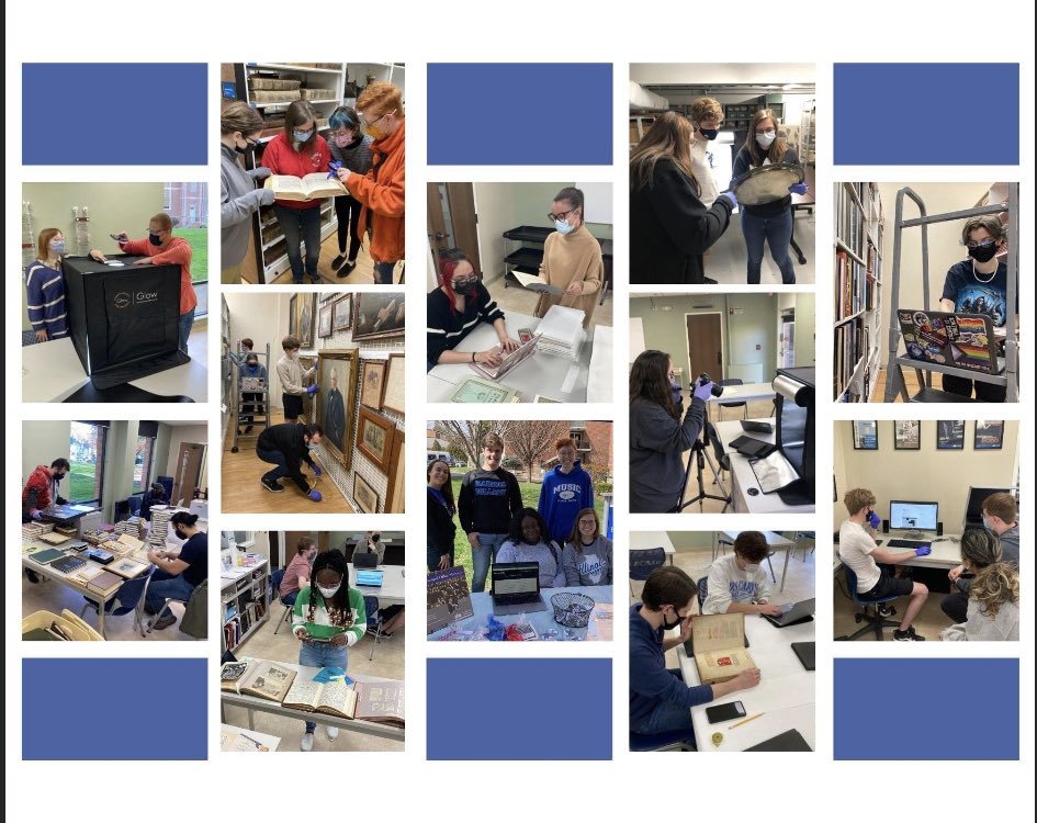 IC_Archives's tweet photo. Happy National Student Employee Appreciation Week! 🎉 #IllinoisCollege students from across academic programs &amp; majors serve as Archives and Museum Student Assistants and gain hands-on experience and transferable skills - We are incredibly proud of our student team! #NSEW2022 https://t.co/3VB5b23Bl9