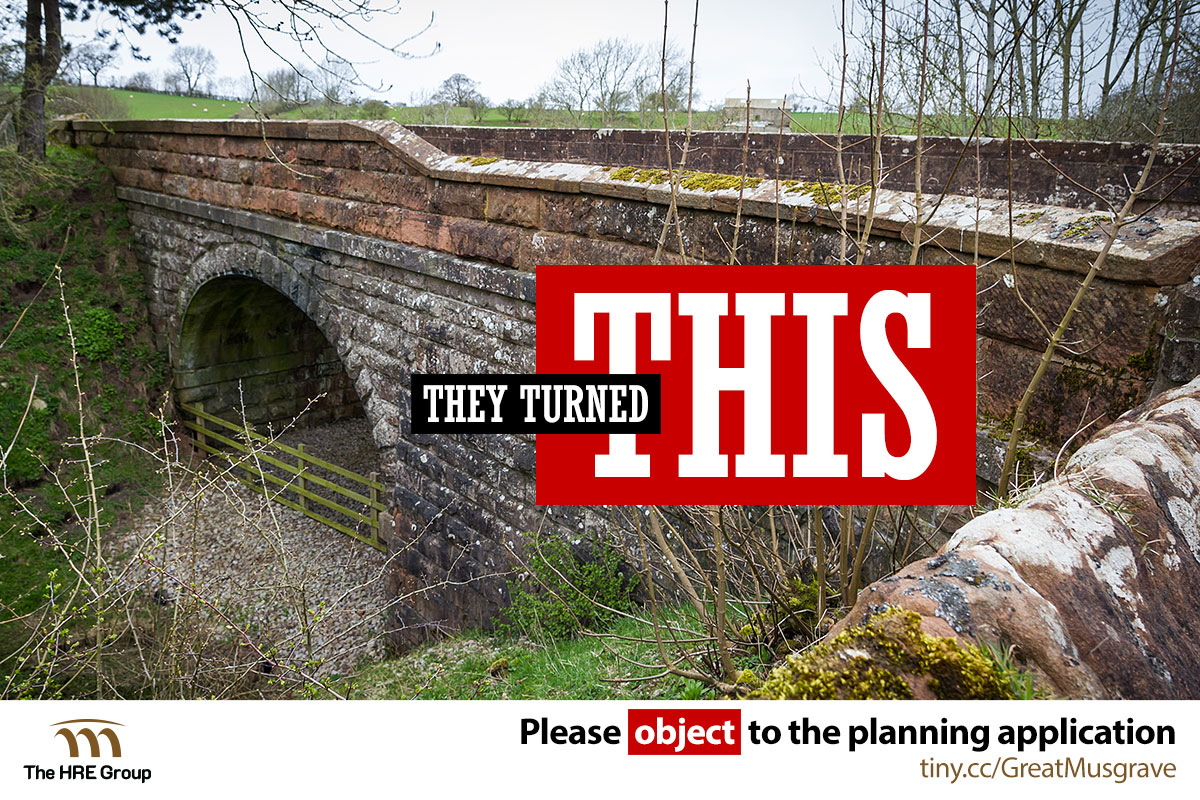 theHREgroup's tweet photo. If you're appalled by @NationalHways vandalism of our railway heritage, please OBJECT to the planning application to make the infill at #GreatMusgraveBridge permanent.
Guidance here:
https://t.co/91ZUBqGC3p
Planning portal here:
https://t.co/4FZfpWHSsa
Make your voice heard! https://t.co/CJk8yRZfZl