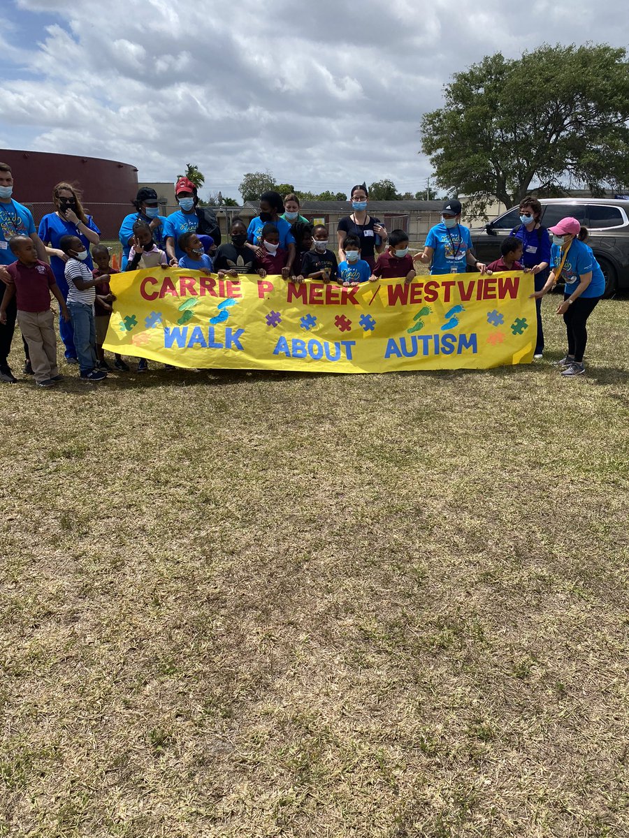 CPMWestviewK8's tweet photo. Carrie P. Meek/Westview K8-Celebrating Autism Awareness Month-1st Annual Walk for Autism Event. Faculty and Staff, students, parents, MDCPS Autism Team, School Police and Miami Dade Police supported the cause. @SuptDotres @MjLewis13 @MDCPS @OfficeofESE @MDCPSCentral https://t.co/Op9c5XmWBa