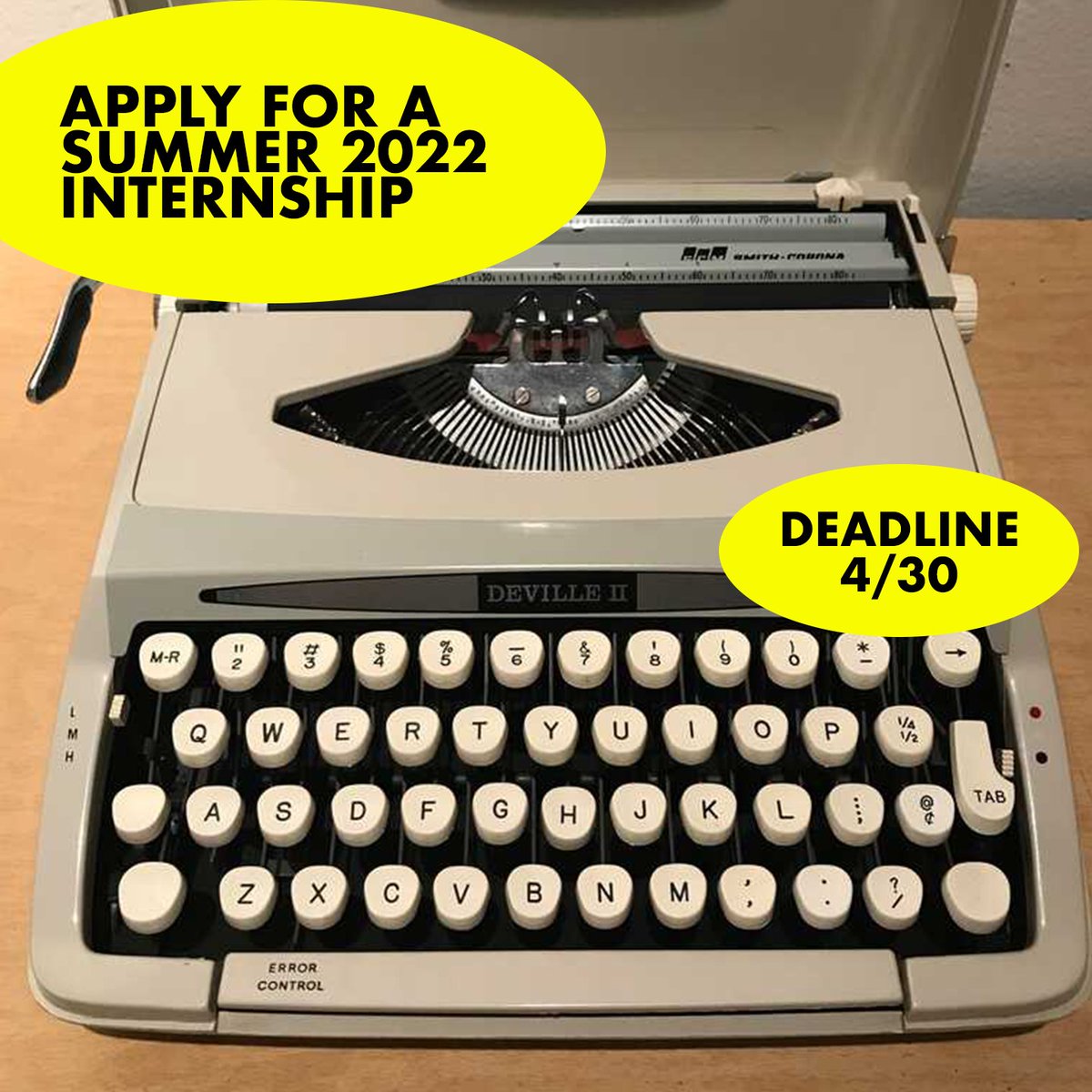 PrintingMuseum's tweet photo. Undergraduate &amp; graduate students spending the summer in Houston: apply for an internship at TPM ☀️ Send your resume and cover letter to info@printingmuseum.org by April 30th.
Learn more: https://t.co/eAi4RbtkWm https://t.co/uR7bSJboDD