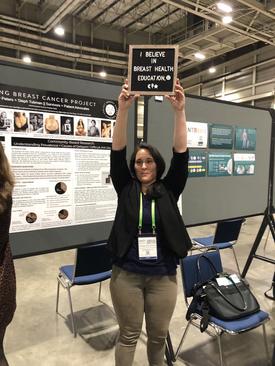youngbcorg's tweet photo. So proud of our #AACR22 poster session for Scientist ⬅️➡️Survivor program #AACRSSP ! I believe in Breast Health Education! https://t.co/h7wRs04kWP
