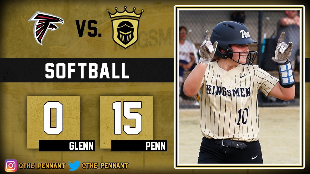 SOFTBALL: Penn 15, Glenn 0. F/5.

Olivia Signorino &amp; Harmony Looney combine on 1-hit shutout. Signorino 3 IP, 7K. Looney 2 IP, 3K.

Alexis Riem 3 hits. Izabella Hanna, Shannon Rudge, Abby Widmar, Ashlyn Kronewitter 2 hits each.

Ava Zachary, Widmar 3 RBIs each. Kronewitter 2 RBI.