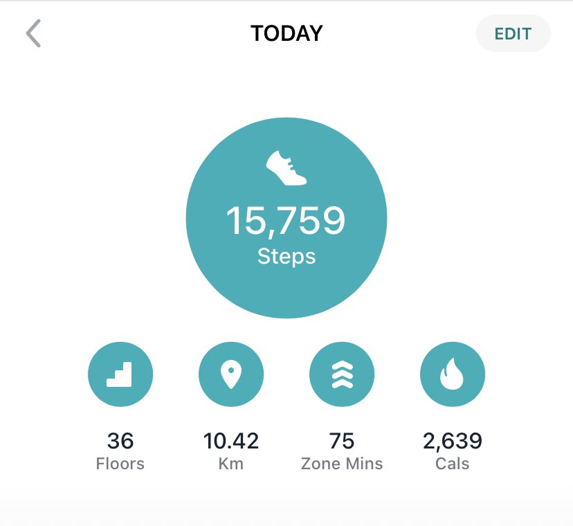 Being back on campus and in person means my Fitbit is back to work too. 🎉