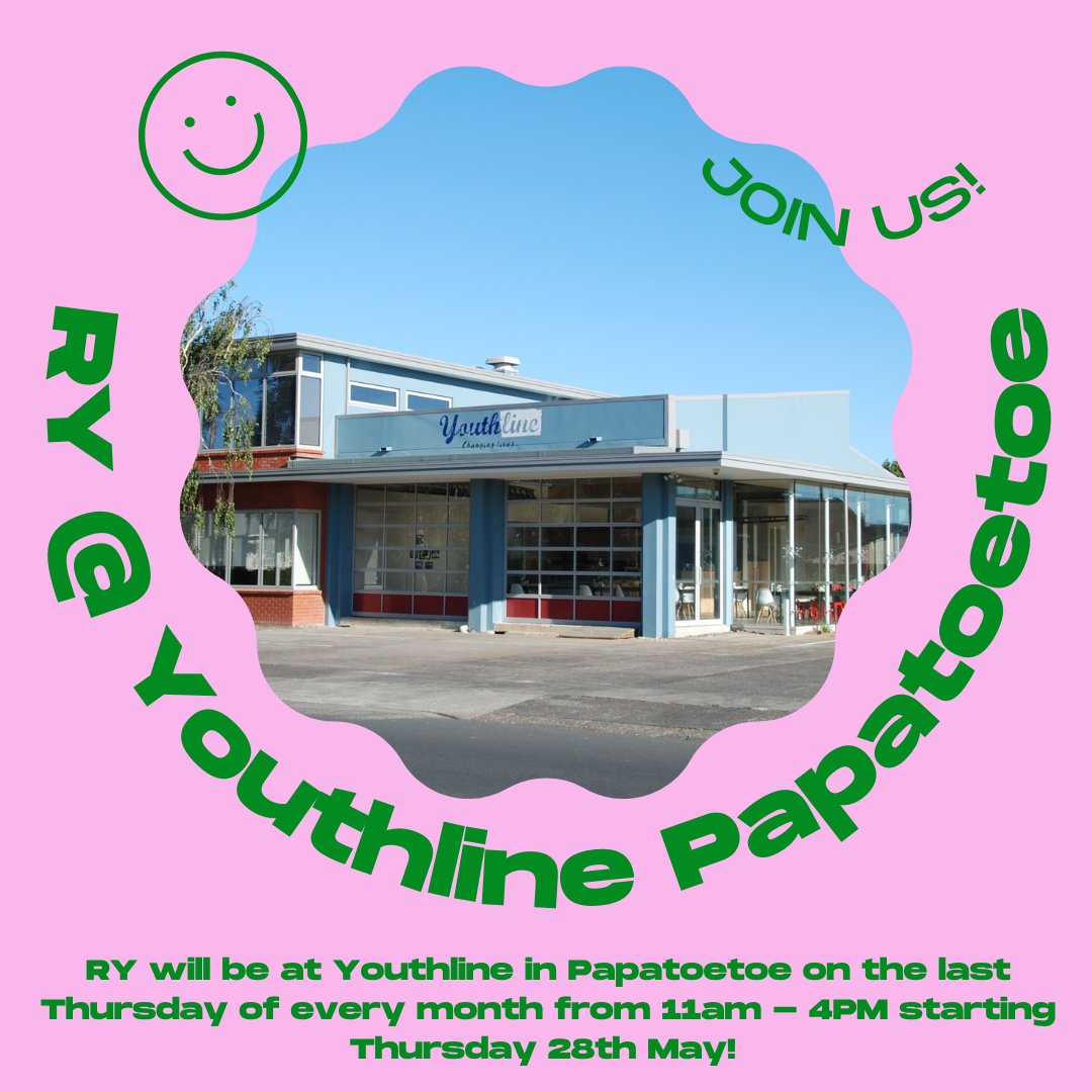 Every last Thursday of the month from 11am - 4pm
there'll be members of the support and community engagement teams to hang out with. 

We will also have a private meeting space booked out each drop-in day to meet 1:1 with young people.

Pop down and visit!