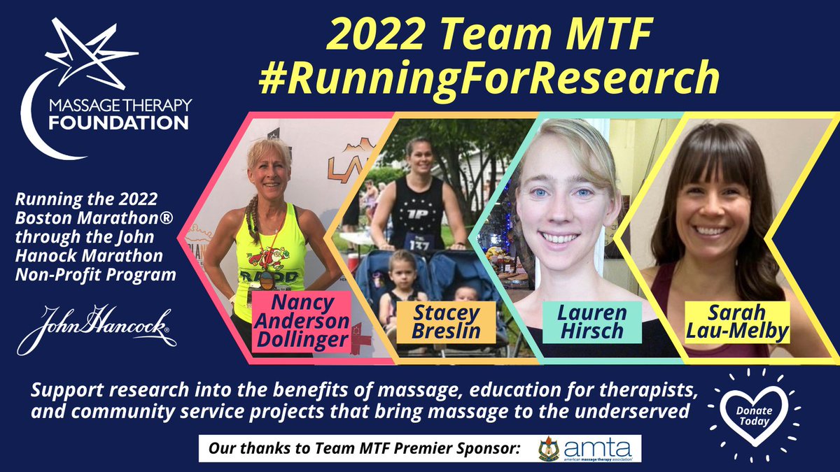 TheMTFoundation's tweet photo. MTF extends our deepest appreciation to @MassageWhse for sponsoring mile 25 of Team MTF’s Boston Marathon run! We can’t wait to have you with us on this final leg of our #RunningForResearch journey on April 18, 2022! Learn more here: https://t.co/HEyErdLY9E https://t.co/PqVgE82zl8