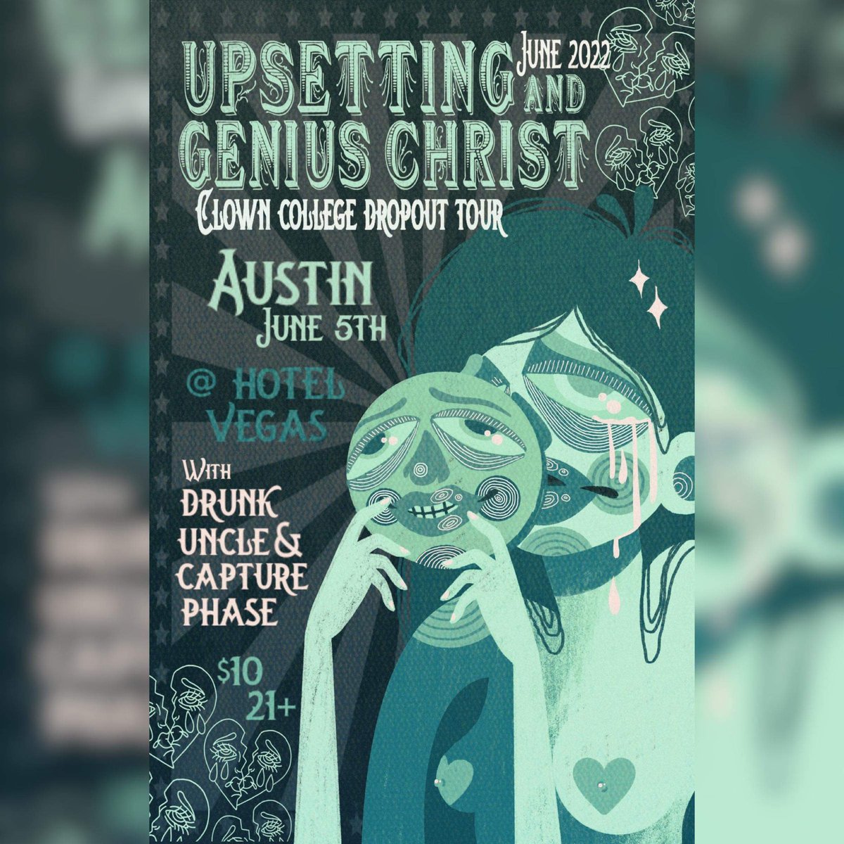 SUPRISE🤠 Big June Weekender mode with <a href="/weareupsetting/">upsetting 🌮</a>✨

JUNE 3 - @andysdenton 
JUNE 4 - <a href="/1810ojeman/">1810</a> 
JUNE 5 - @hotelvegastexas 

Flyers by <a href="/juggaletteQT/">not actually a juggalette 🤡</a>