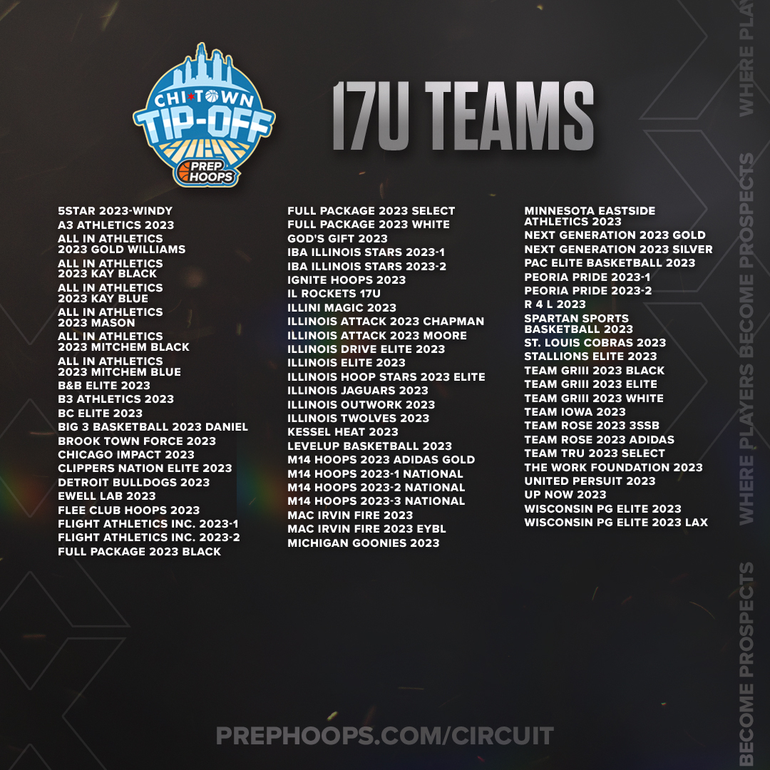 PHCircuit's tweet photo. The #PHChiTownTipOff schedule is 𝐋𝐈𝐕𝐄 🌟 

Check out all of the teams ready to compete this weekend. 

View full schedule ⬇️ 
https://t.co/fmsxxnc4O7 https://t.co/jVLNTYWqFF