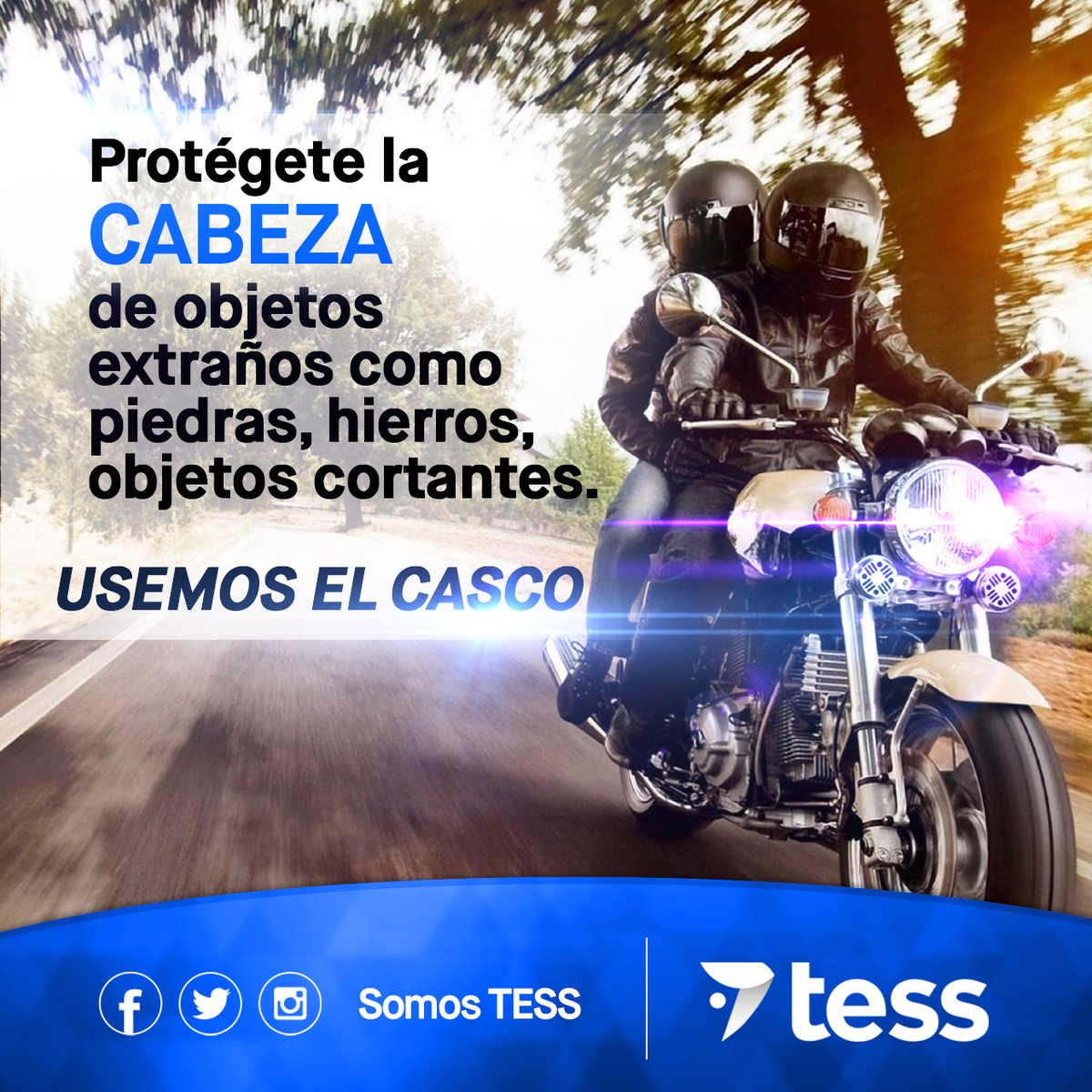 somostess's tweet photo. El Casco es la primera línea de defensa contra una lesión traumática en la cabeza. Se estima que reducen las muertes por accidentes en un 37 % y las lesiones cerebrales en un 67 %.
#SomosTESS #UsodelCasco #TransitoManta https://t.co/1nzFnoSwXW
