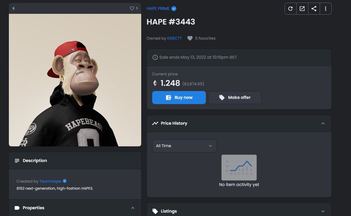 This is my Hape it was stolen along with some ETH please help me get the word out if you focus wit me or if you don’t like the scamming shit please send this around. <a href="/HAPEsocial/">I Iape®</a> #NFT #NFTCommunity