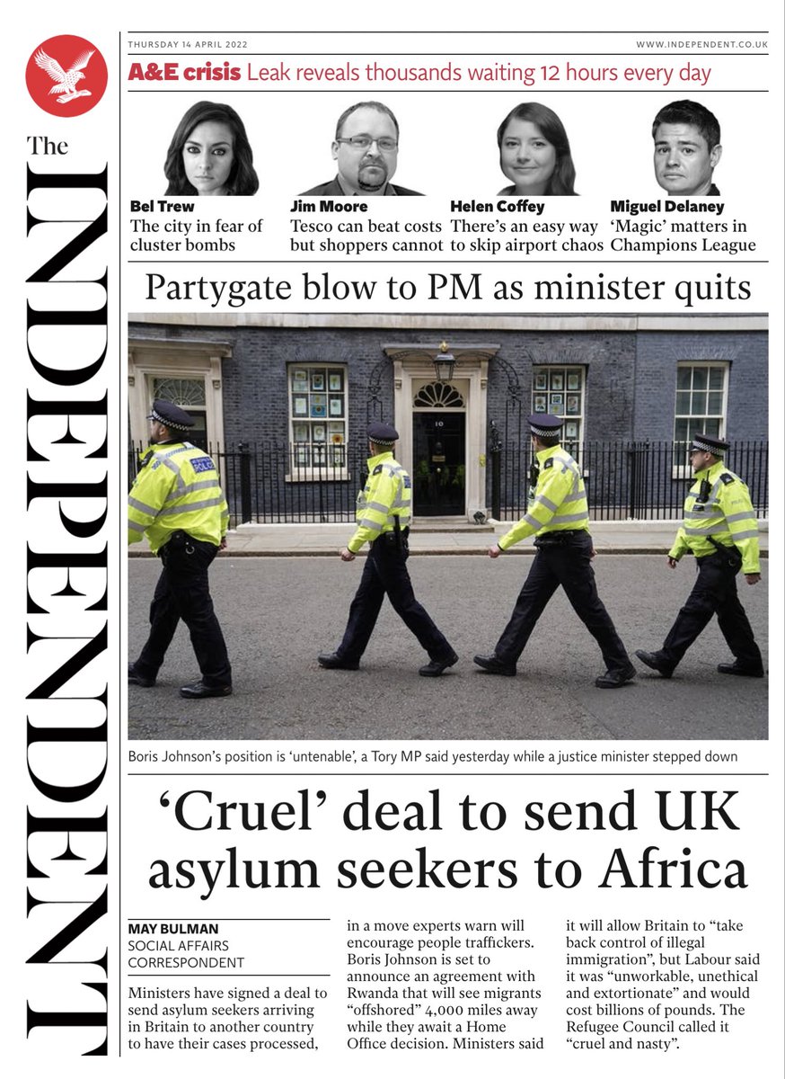 NEW: UK to send asylum seekers to Rwanda, Boris Johnson announces

Plan to ‘offshore’ people seeking refuge in Britain in African nation 4K+ miles away condemned as ‘unworkable &amp; nasty’

This is actually happening. Financial &amp; human cost likely to be huge independent.co.uk/news/uk/home-n…