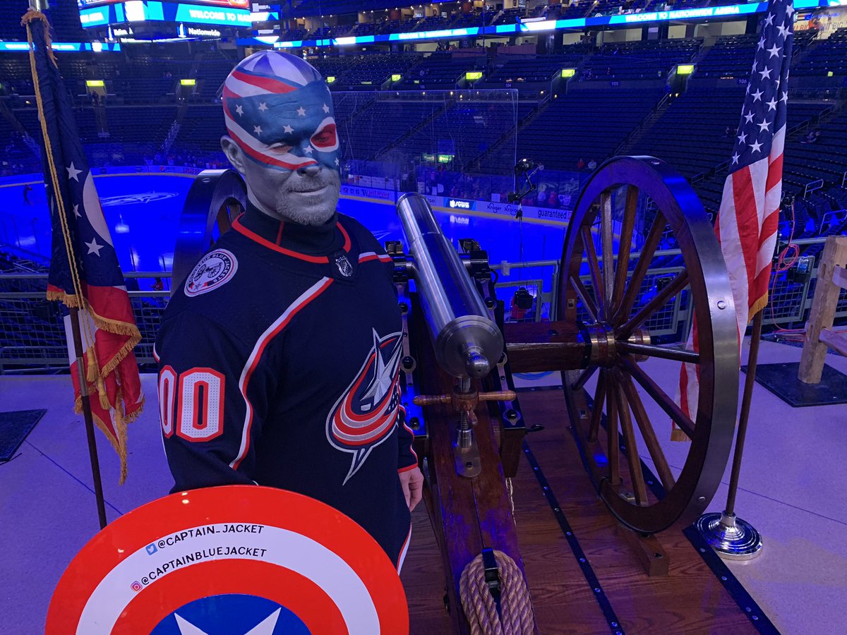 captain_jacket's tweet photo. First place, Last place or any place inbetween. I will be here till the end. Let’s go Jackets!!!!  #cbj #bluejackets #nationwidearena #nhl @BlueJacketsNHL @NHLdotcom https://t.co/ep0QHStMif