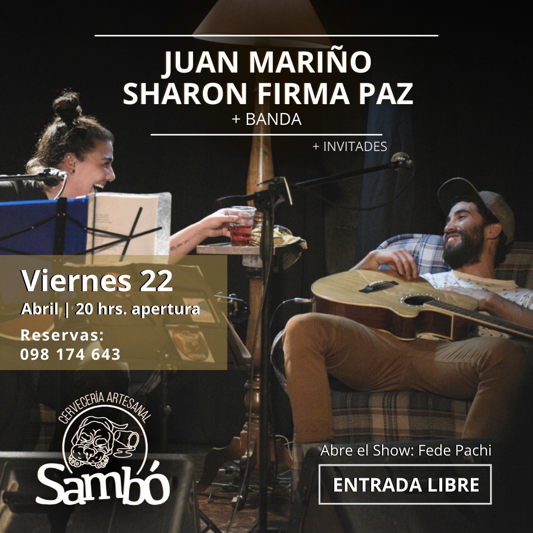 Sale show!! En Sambó con Sharon Firma Paz + banda 🙌🍻

Abre el show Fede Pachi 🎶

Se viene un re show! Les espero 📣🔥