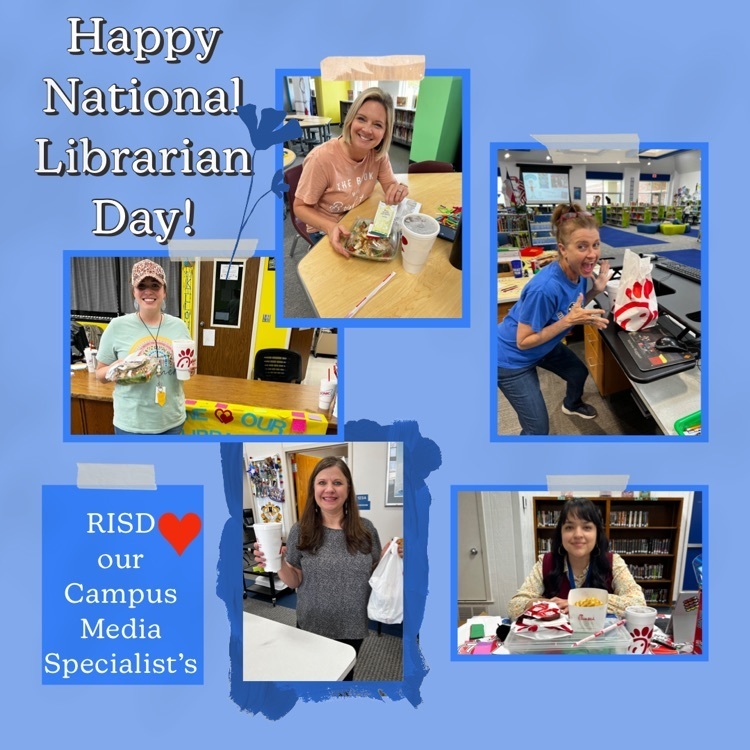 We are extremely thankful for our campus media specialists here <a href="/Robinsonisd/">Robinson ISD</a>. We hope you enjoyed your lunch today and wishing y’all a Happy #LibrarianDay #RobinsonISD <a href="/ChickfilA/">Chick-fil-A, Inc.</a>. 
<a href="/adkinmicteacher/">Michelle Adkins</a>
<a href="/reslaunchpad/">The Launchpad</a>
<a href="/rismediacenter/">RIS Mediacenter</a>
<a href="/risd_jh_media/">RJH Media Center</a>
<a href="/mediacenterrhs/">RHSMediacenter</a>